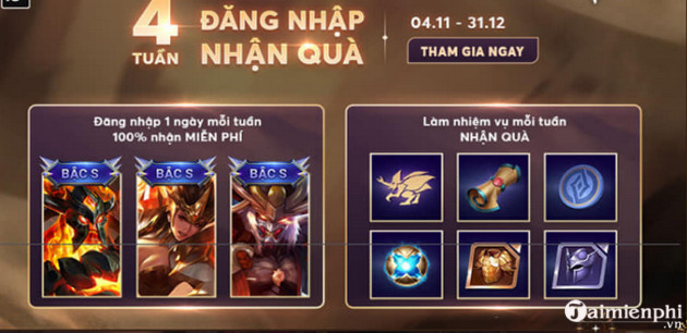cach nhan mien phi skin bac s ryoma nguyet toc lien quan mobile 2